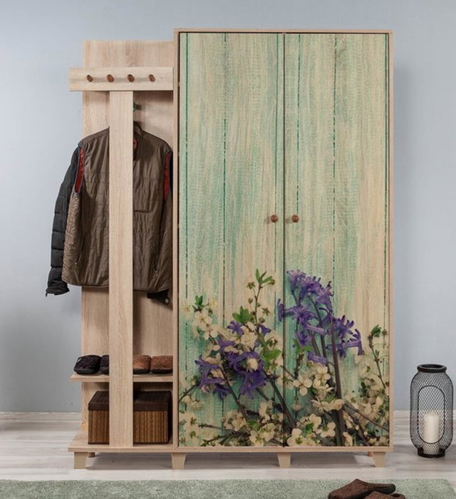 Hanah Home Consola de Entrada 135-727 Roble Sonoma 135x192x36 cm Mueble de Pasillo con Estantes